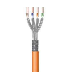 CABLE DE RED CAT 7 S-FTP AWG23-1 CU DE 100 METROS CUBIERTA LSZH NARANJA-