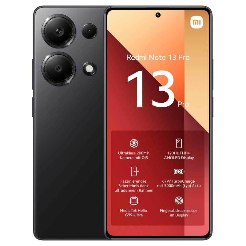 SMARTPHONE XIAOMI REDMI NOTE 13 PRO 6,67 4G 8GB RAM 256GB ROM MIDNIGHT BLACK